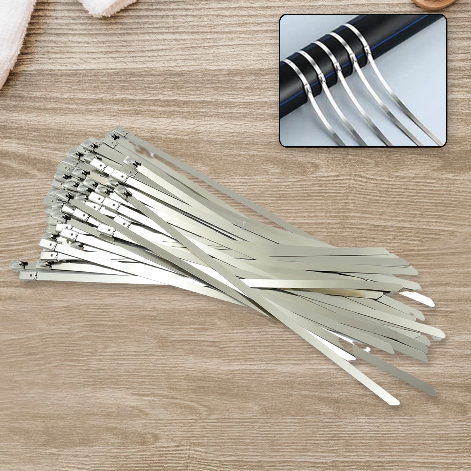 9074 Stainless Steel Cable TIE Used for Solar, Industrial and Home Improvement Multipurpose HIGH Strength, Self-Locking Zip Ties, Multi-purpose Tie, Portable Rustproof 100Pcs Wide Application Zip Tie Set for Building ( 4.6x 200MM / 100 pcs Set) 9074 Stainless Steel Cable TIE Used for Solar, Industrial and Home Improvement Multipurpose HIGH Strength, Self-Locking Zip Ties, Multi-purpose Tie, Portable Rustproof 100Pcs Wide Application Zip Tie Set for Building ( 4.6x 200MM / 100 pcs Set)